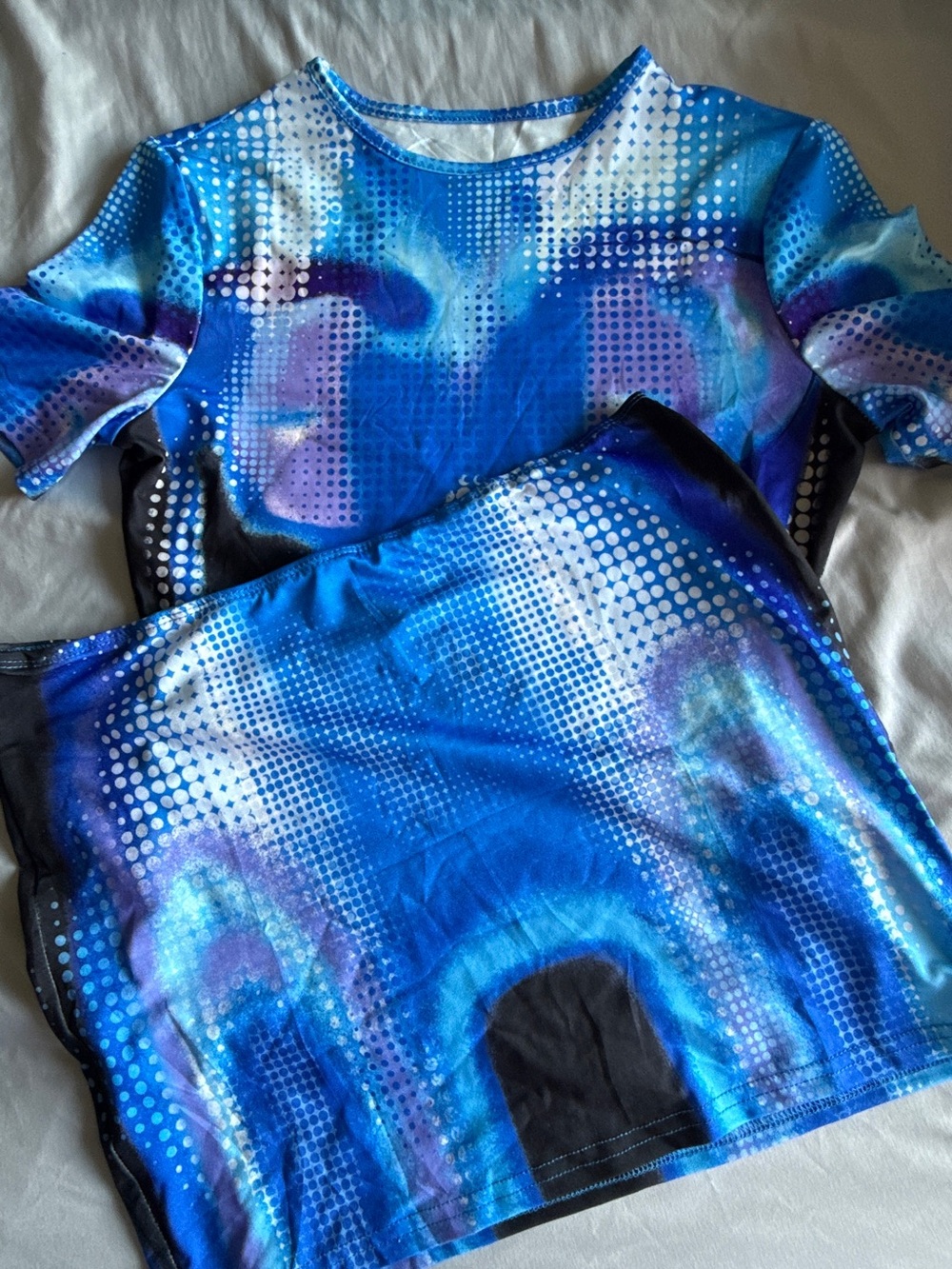 Blue and Purple Graphic Active Top Set